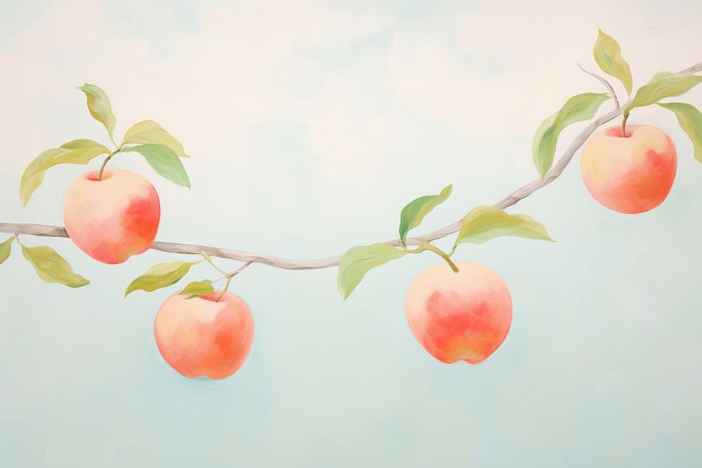 Apples painting plant peach.