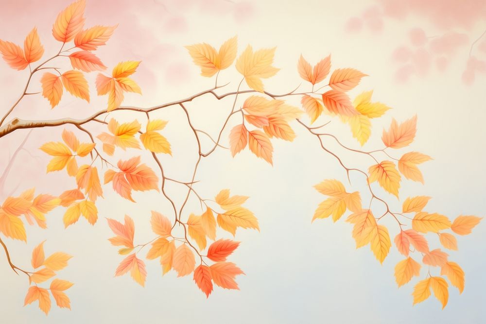Painting of autumn leaves backgrounds plant leaf.