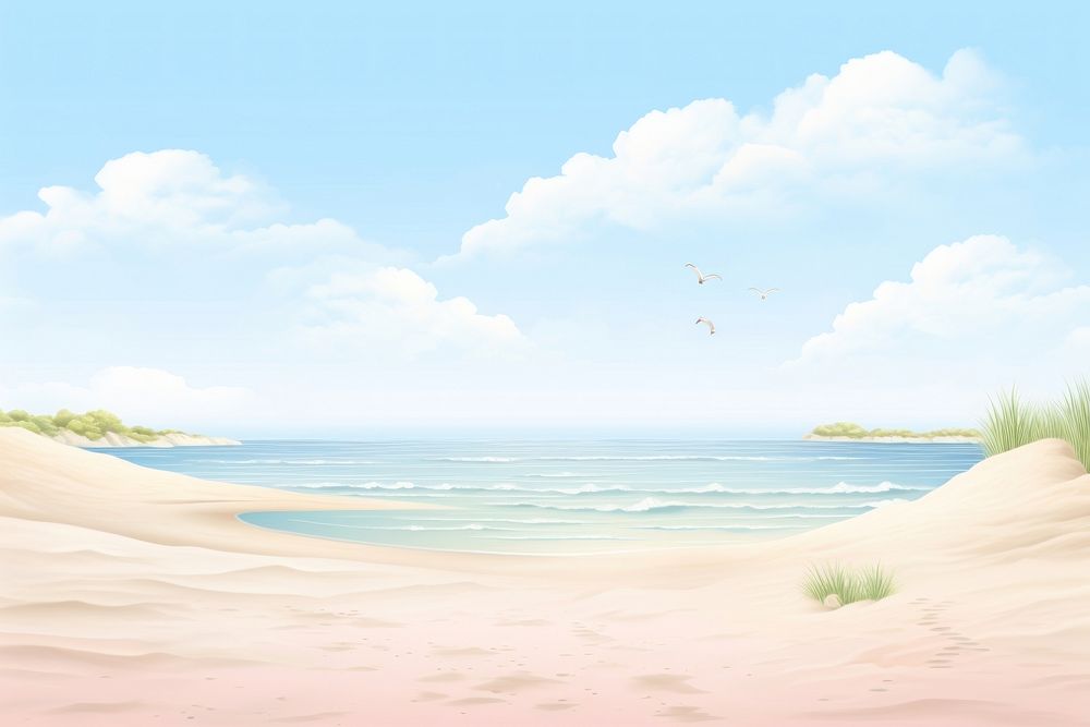 Painting of beach landscape outdoors nature.