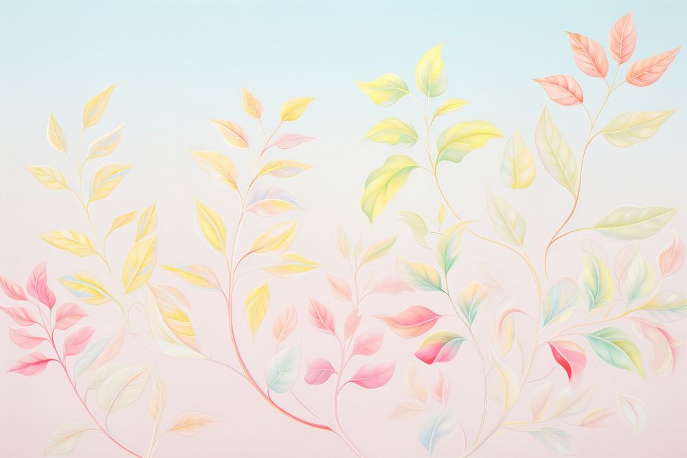 Painting of colorful leaves backgrounds pattern plant.