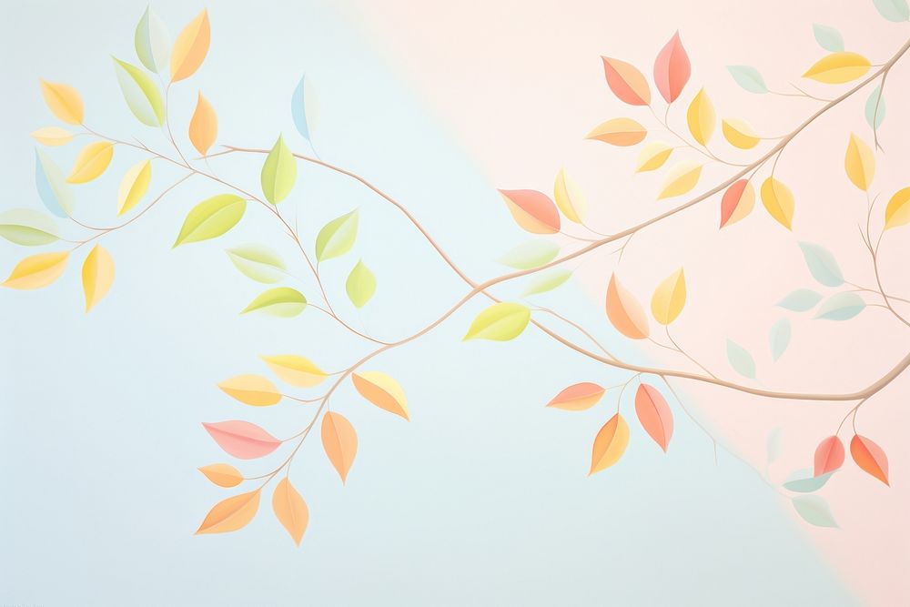 Painting of colorful leaves backgrounds pattern art.