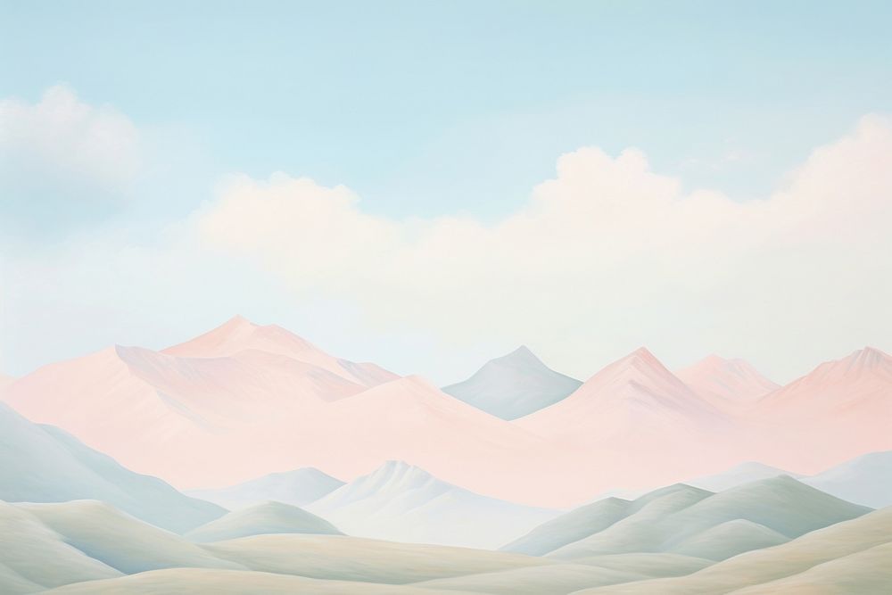 PNG Painting of mountain landscape backgrounds outdoors nature.