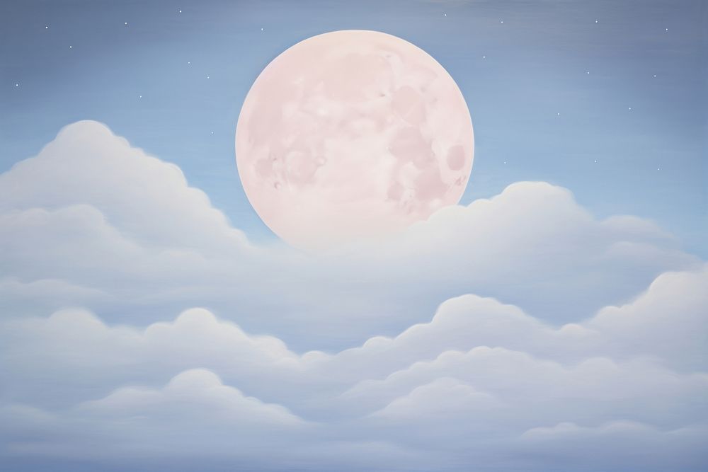 Painting of night sky moon backgrounds astronomy outdoors.