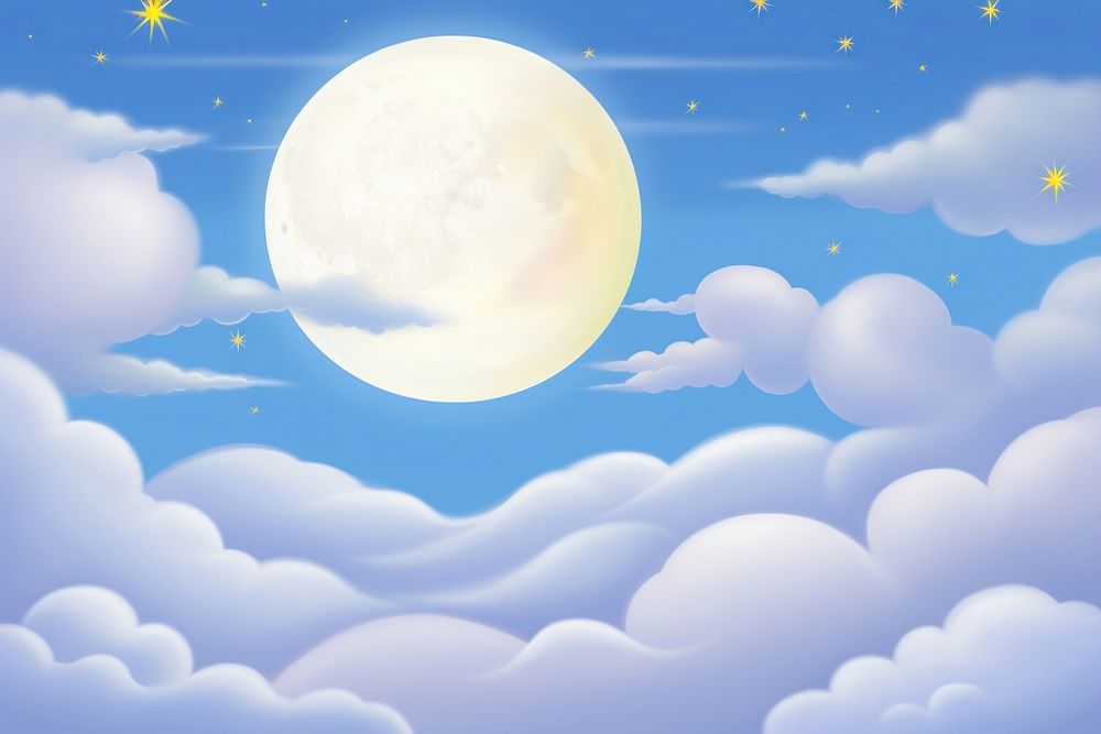 Painting of night sky moon backgrounds astronomy outdoors.