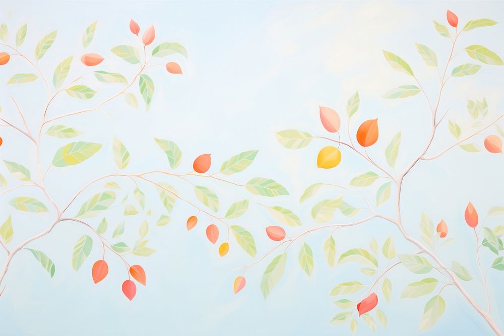 Summer leaves painting backgrounds pattern.