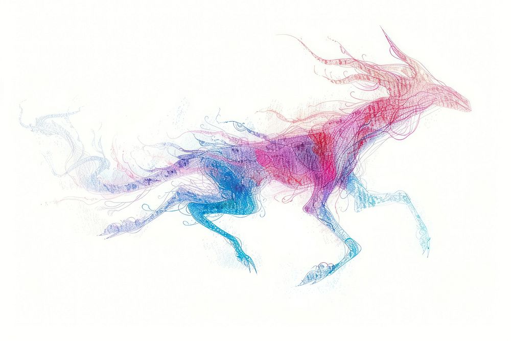 A mythical creature drawing purple sketch.