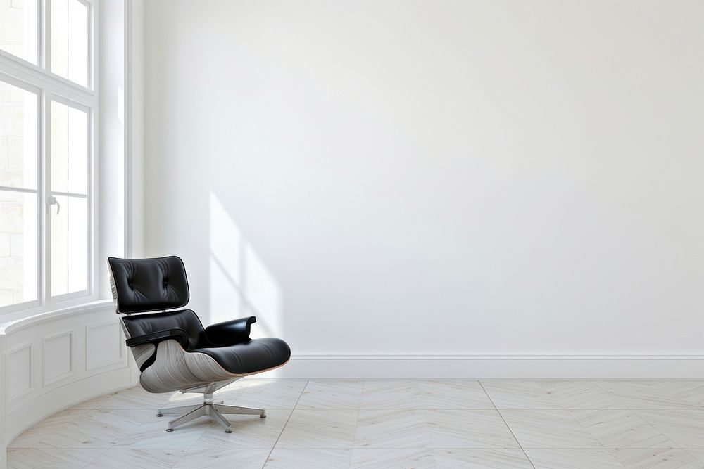 White empty wall furniture chair room.