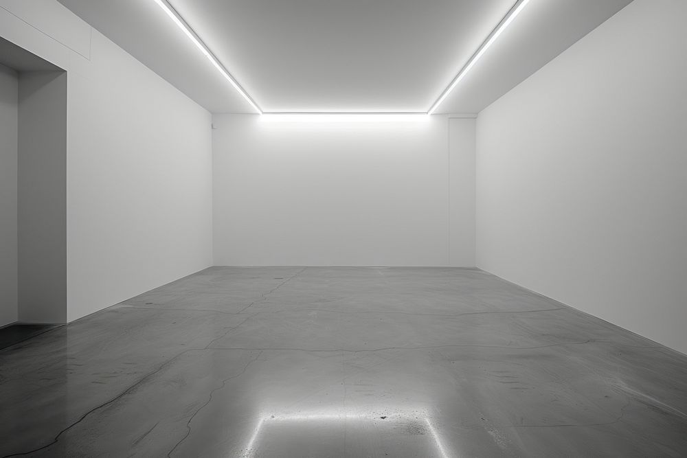White empty wall in a room lighting flooring ceiling.