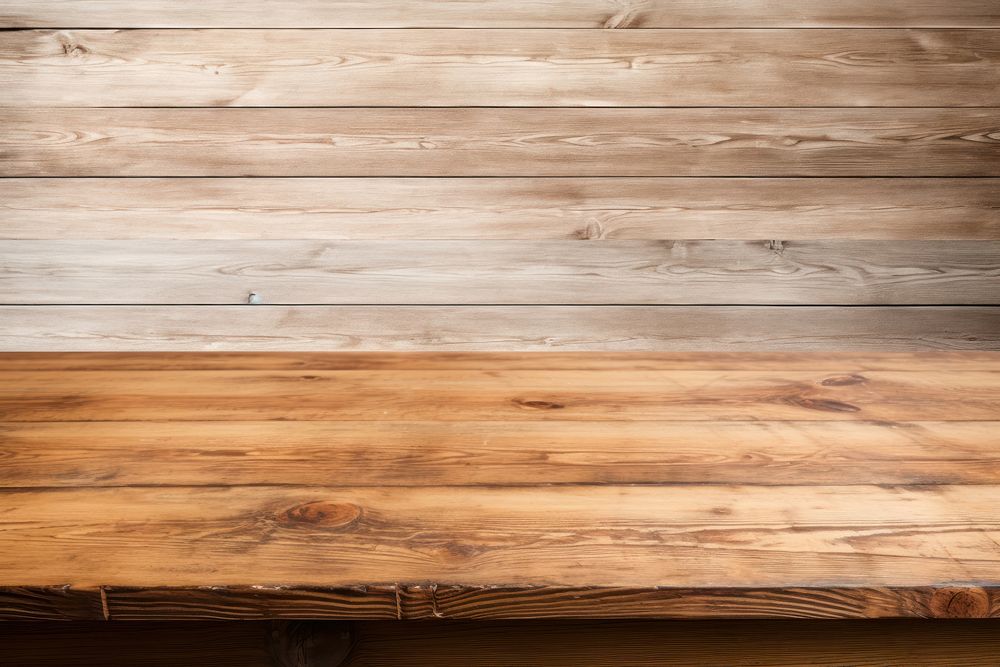 Wooden empty table backgrounds hardwood lumber.