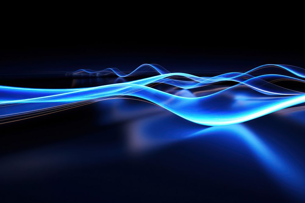 A black blue waves and light backgrounds technology line.