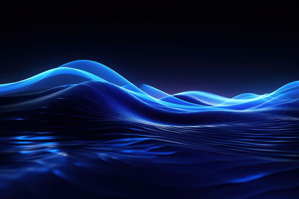 A black blue waves and light backgrounds technology illuminated.