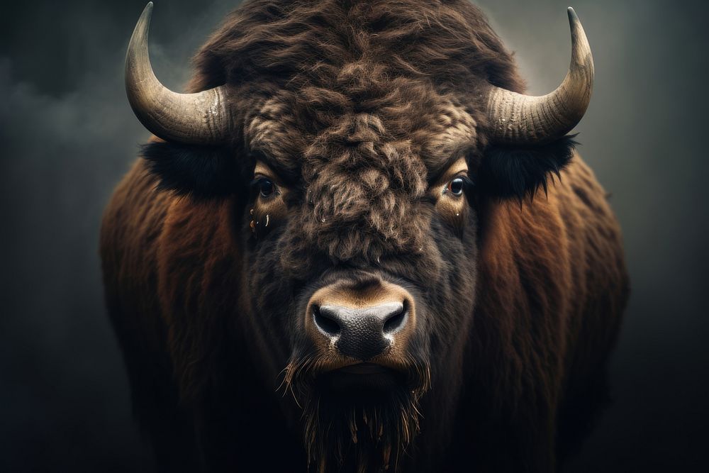 Bison livestock wildlife portrait.