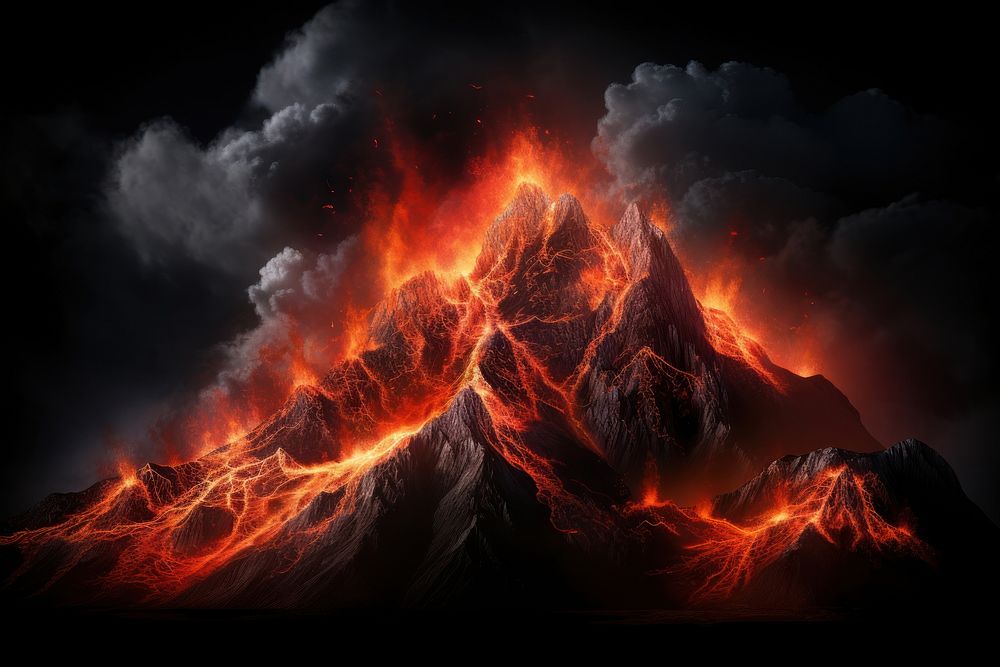 Mountain fire outdoors volcano.