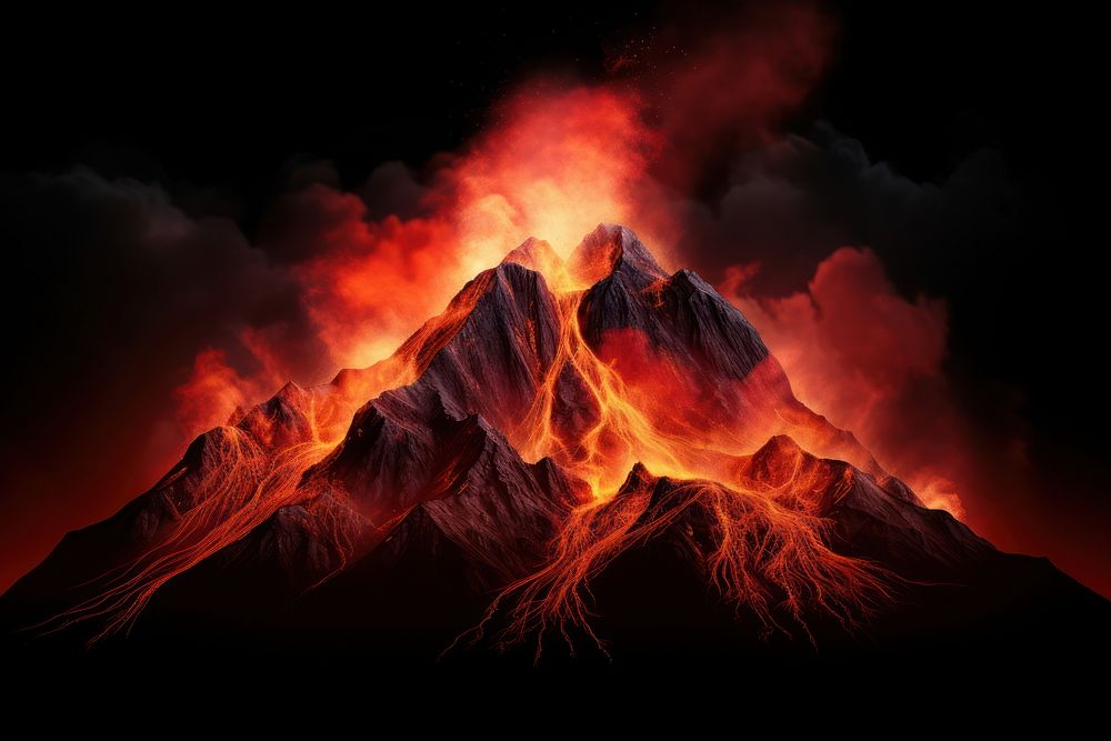 Mountain fire outdoors volcano.