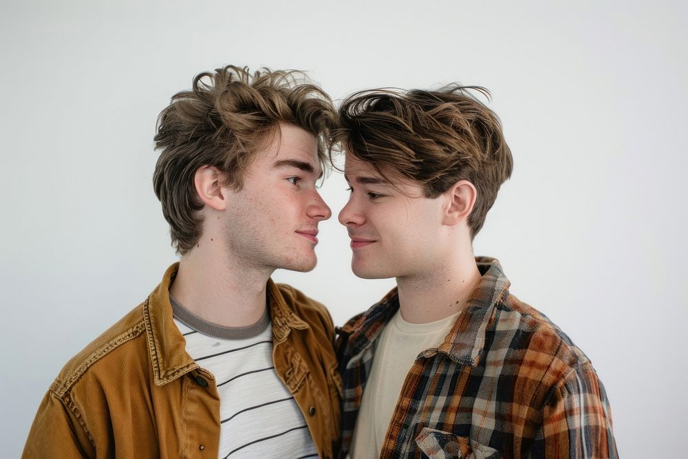 A gay couple portrait adult photo.