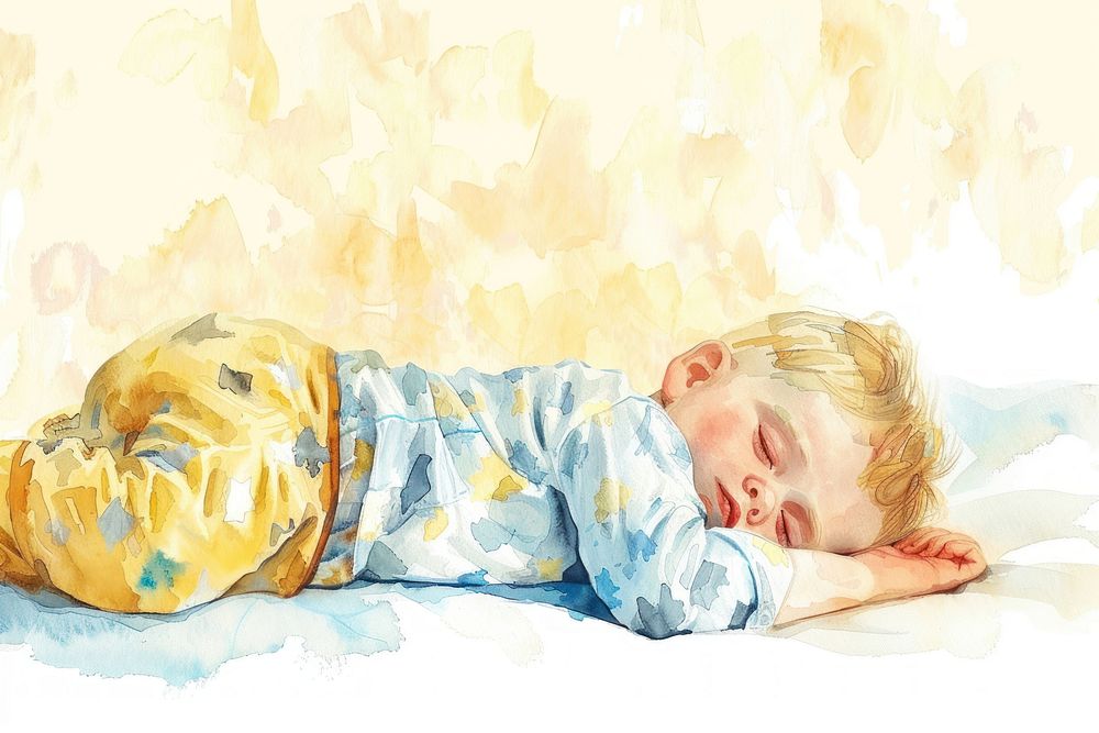 Baby sleeping painting comfortable photography.
