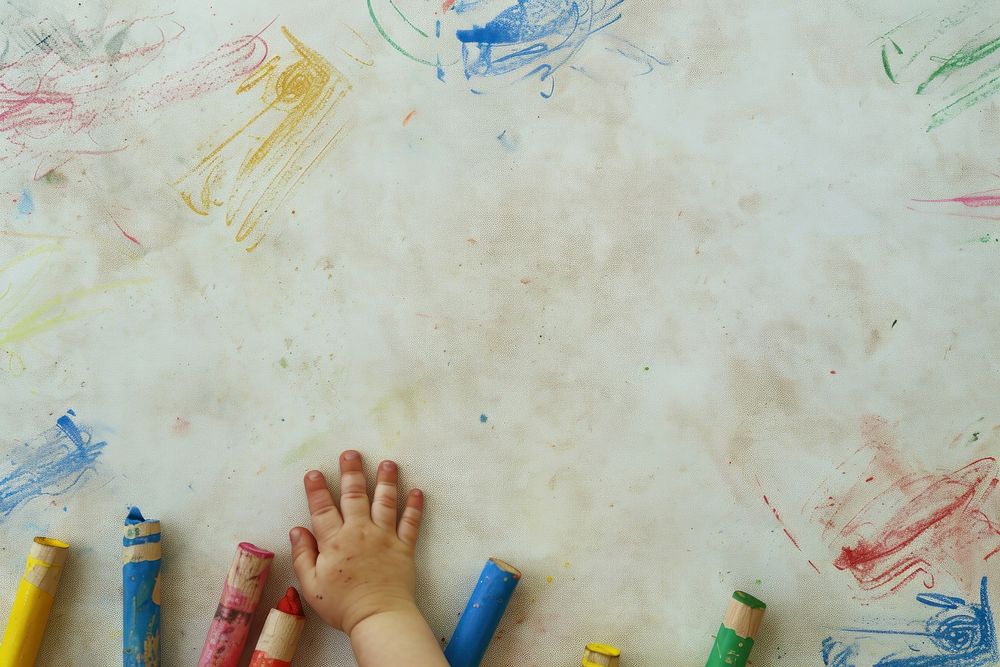 Hand backgrounds drawing crayon.