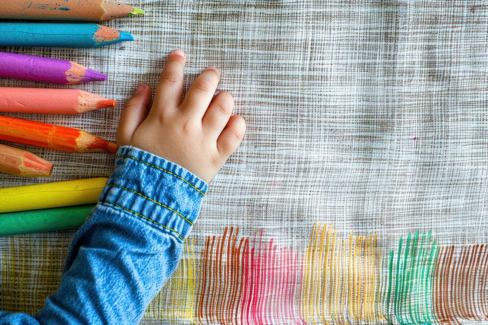 Backgrounds weaving crayon hand.