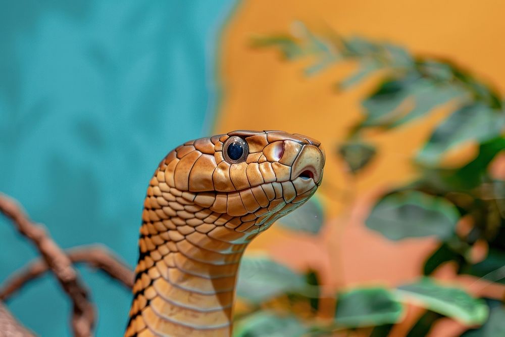 Snake King cobra reptile animal wildlife.