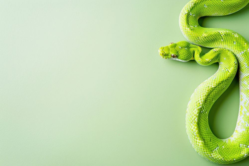 Snake reptile animal green.