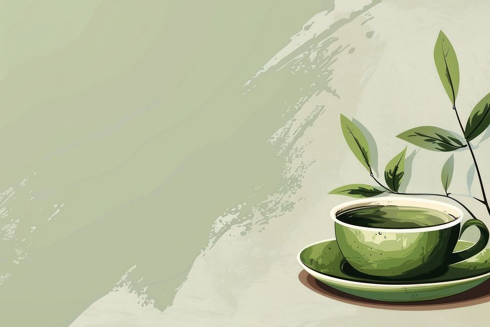 Green tea saucer drink cup.