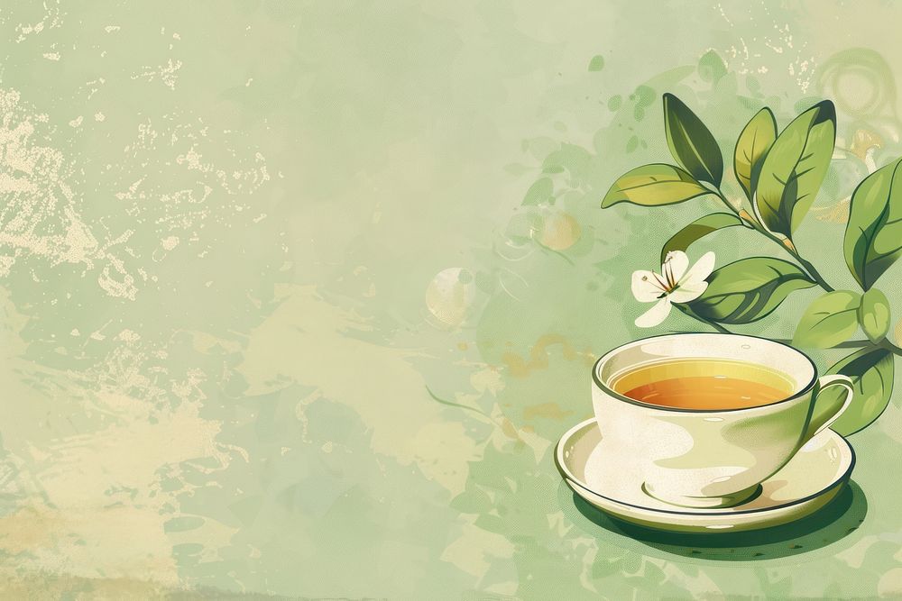 Green tea saucer drink cup.