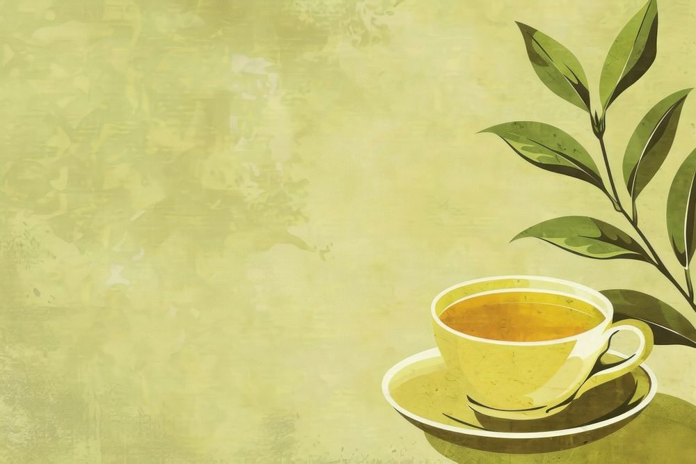 Green tea backgrounds saucer drink.