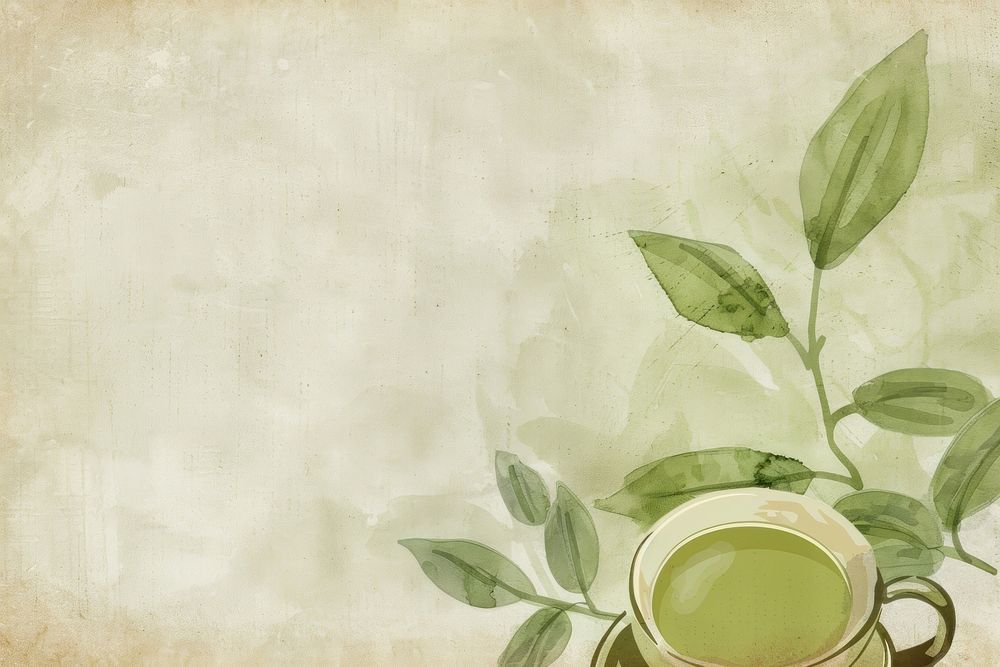 Green tea backgrounds drink plant.