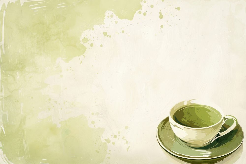 Green tea backgrounds saucer coffee.