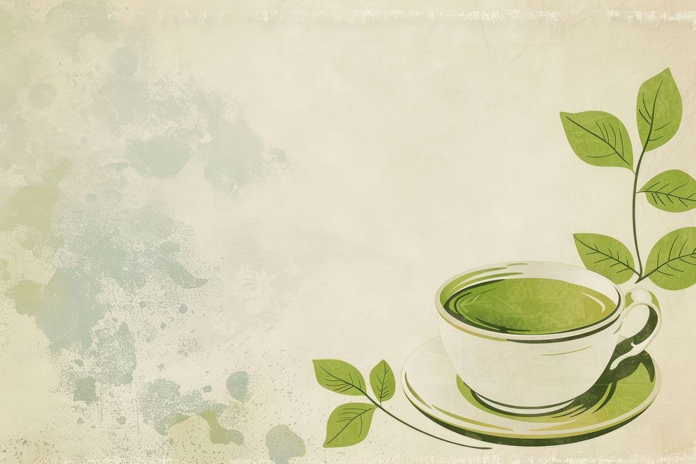 Green tea saucer drink plant.