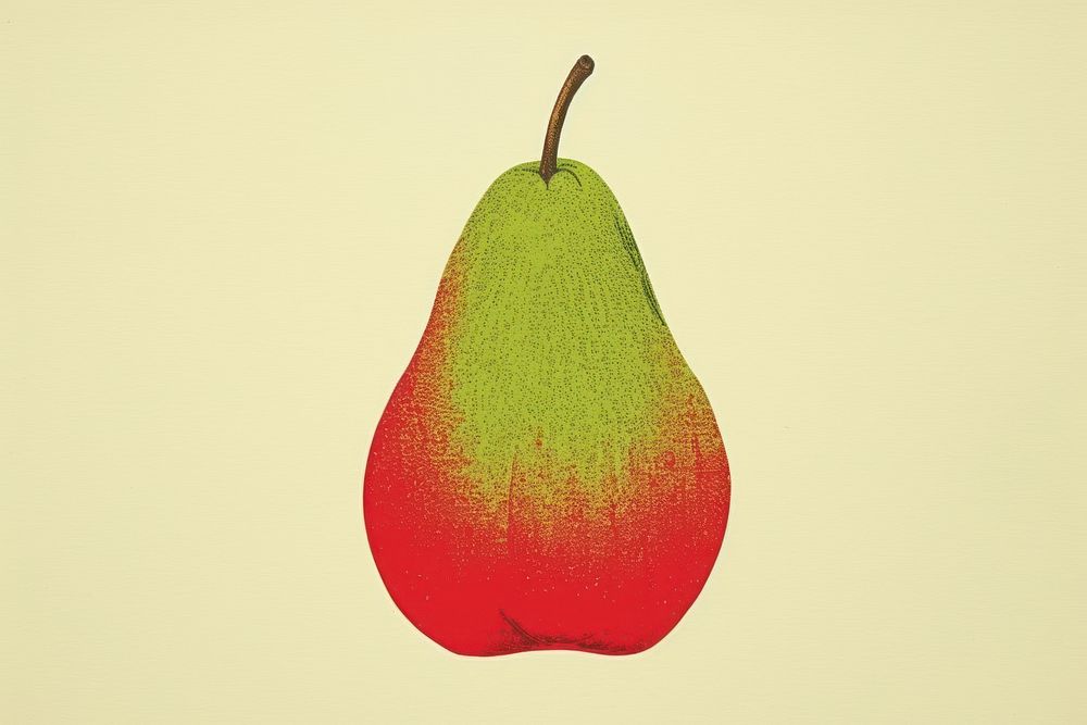 Silkscreen of a pear fruit plant food.