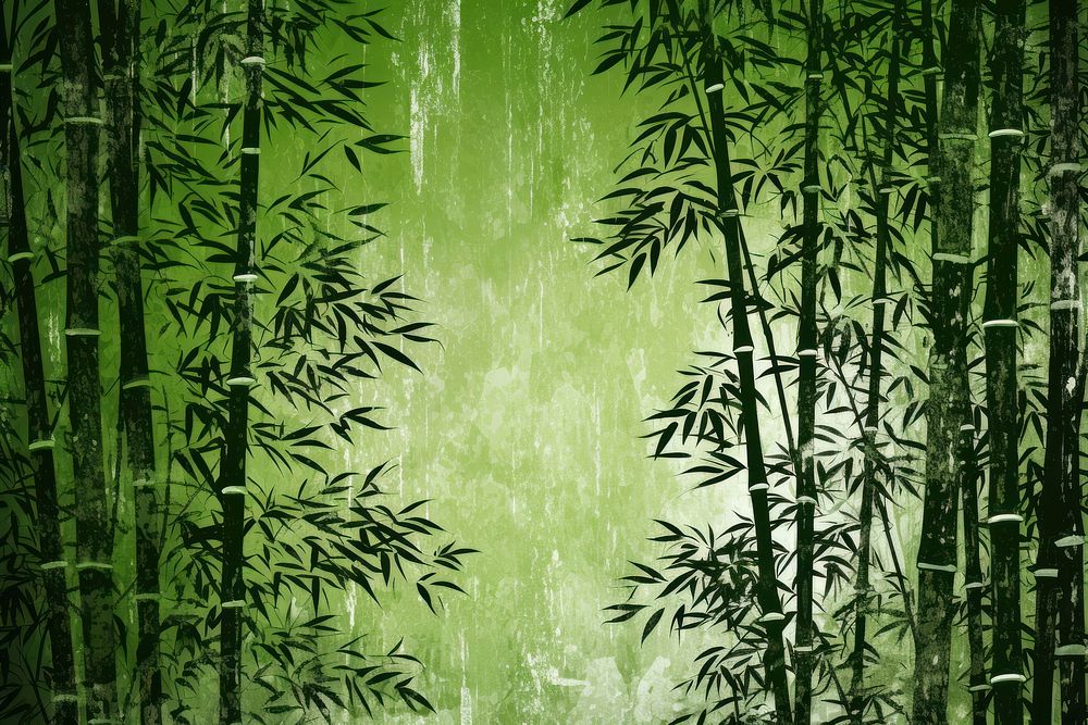 Silkscreen of bamboo backgrounds plant vegetation.