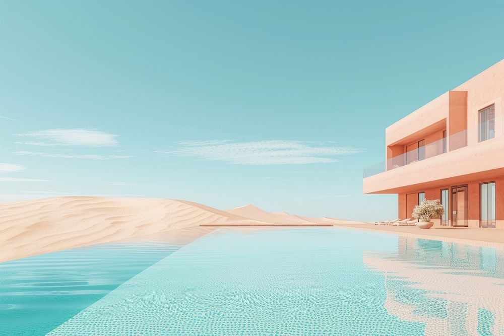Sand dune desert architecture building luxury.