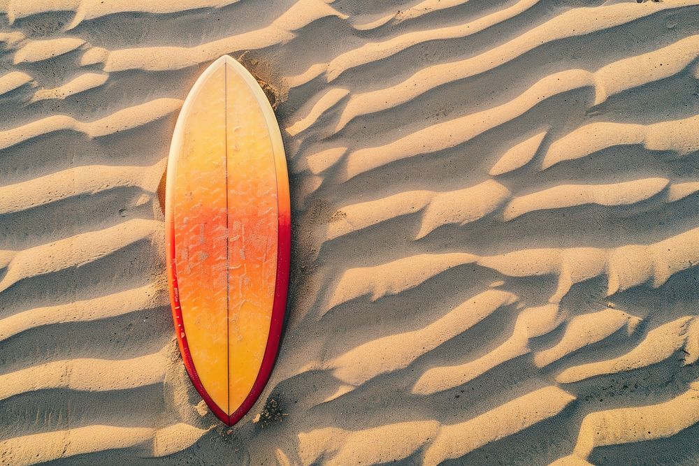 Colorful surfboard on sand outdoors nature sea.