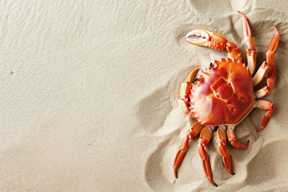 Crab on sand lobster seafood animal.