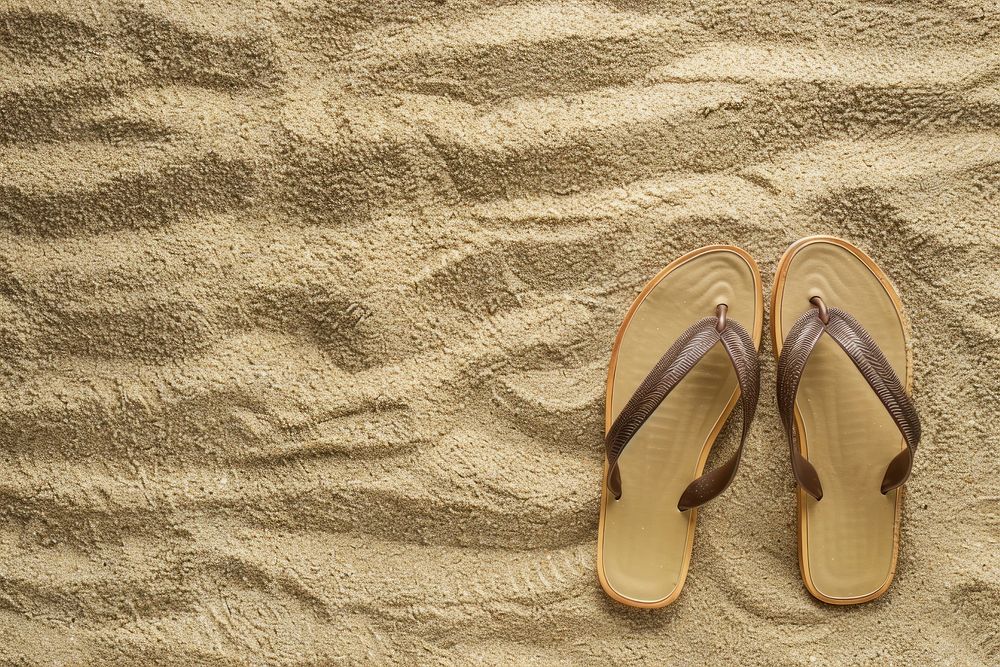 Sandals on sand footwear outdoors flip-flops.