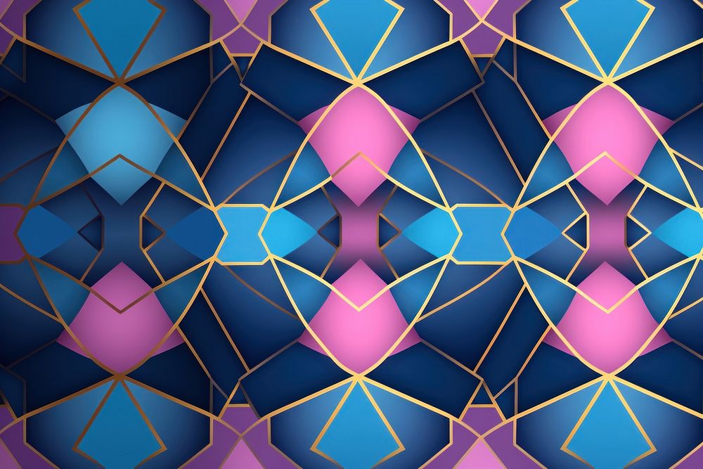 Ramadan modern geometric style pattern purple blue pink.