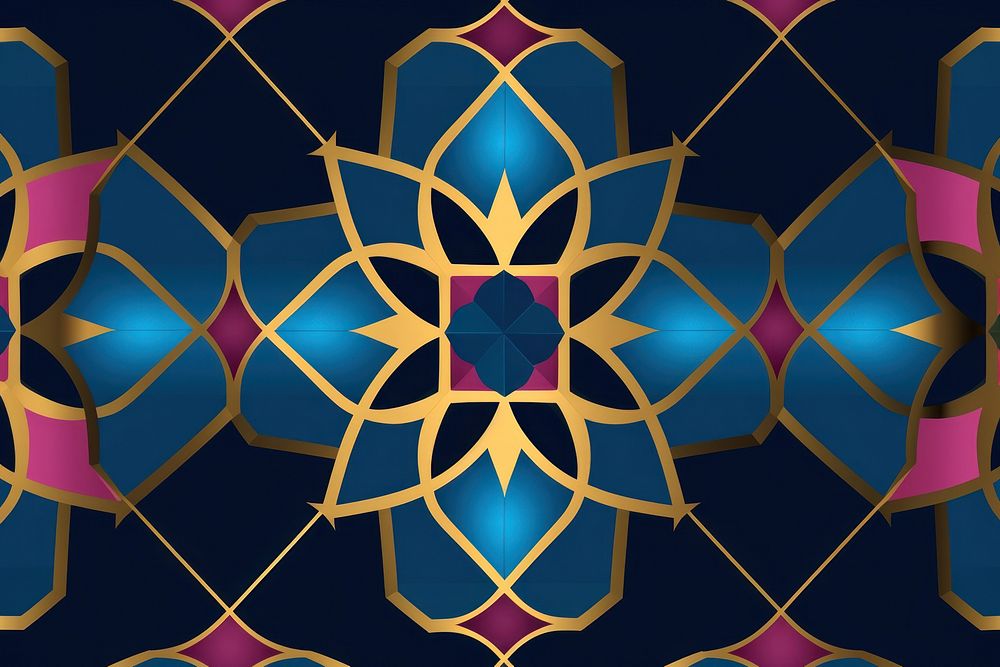 Ramadan modern geometric style pattern blue backgrounds accessories.