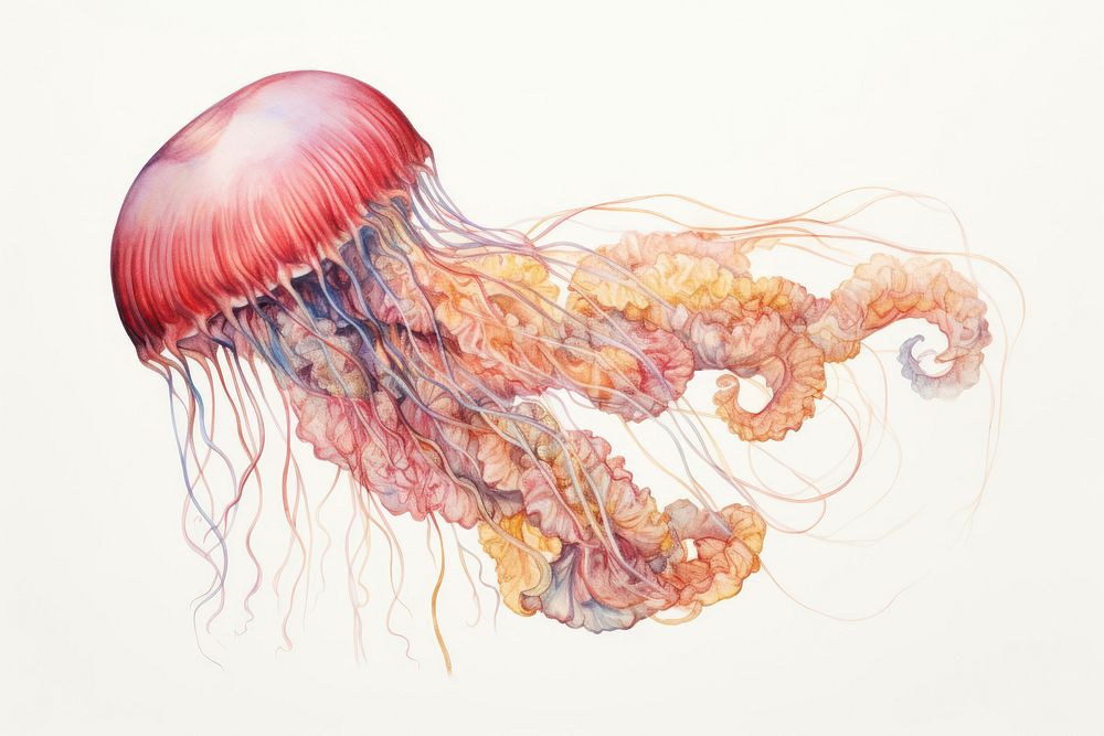 A jellyfish full body animal invertebrate cephalopod.