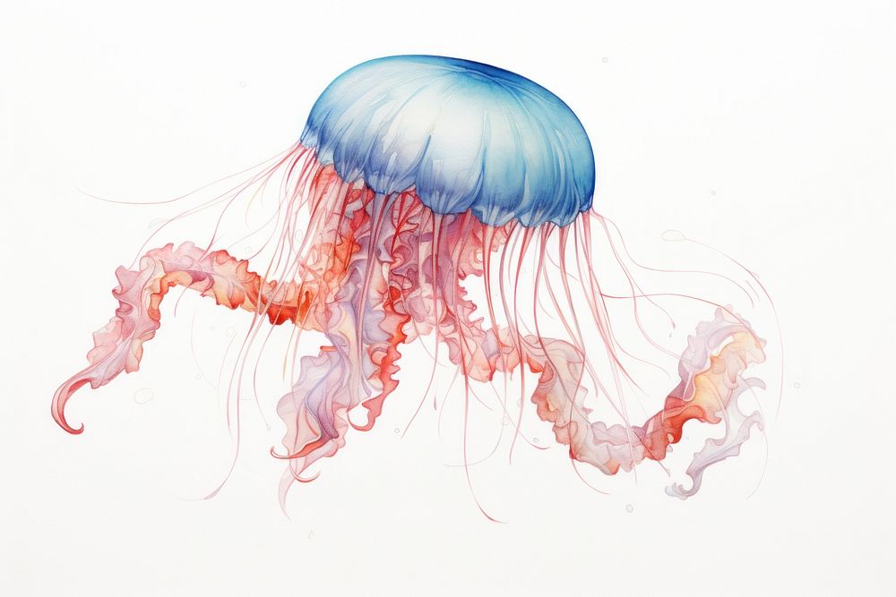 A jellyfish full body animal invertebrate cephalopod.