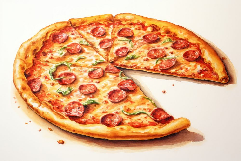 A pizza food pepperoni vegetable.