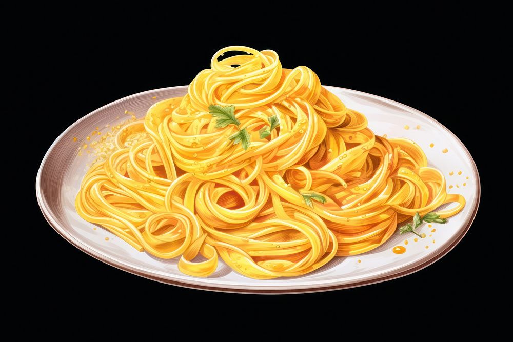 Pasta on a plate spaghetti food fettuccine.