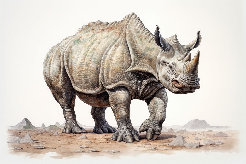 Triceratop dinosour full body wildlife elephant animal.