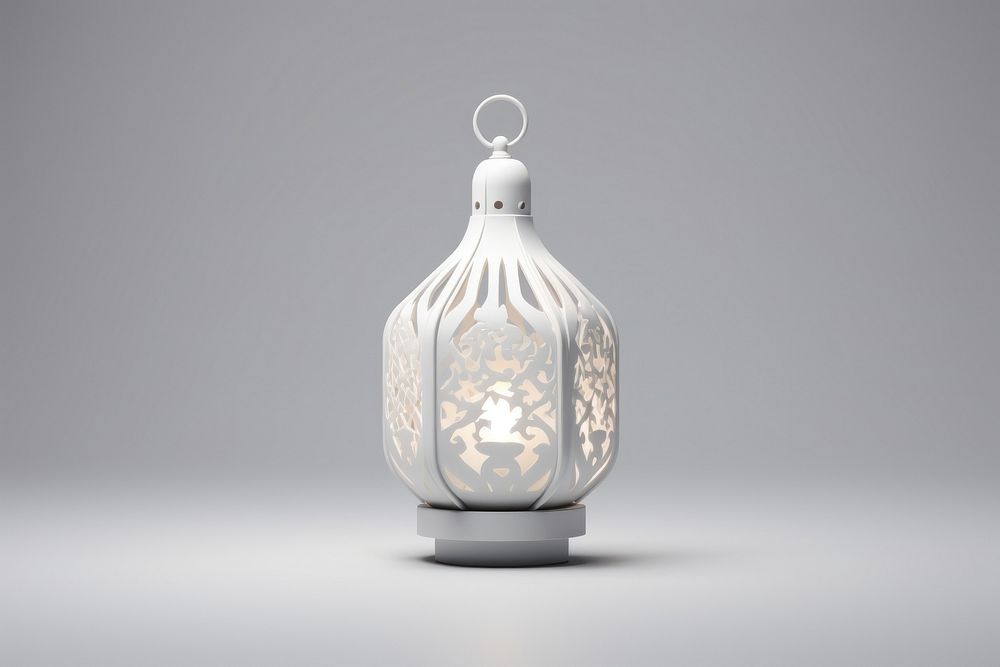 Luxury Ramadan lantern porcelain bottle white.