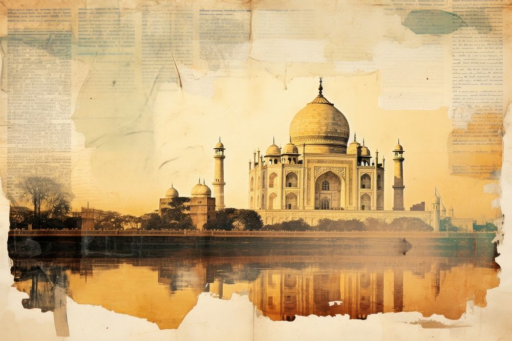 Gold Taj Mahal in India in ramadan landscapes architecture building spirituality.