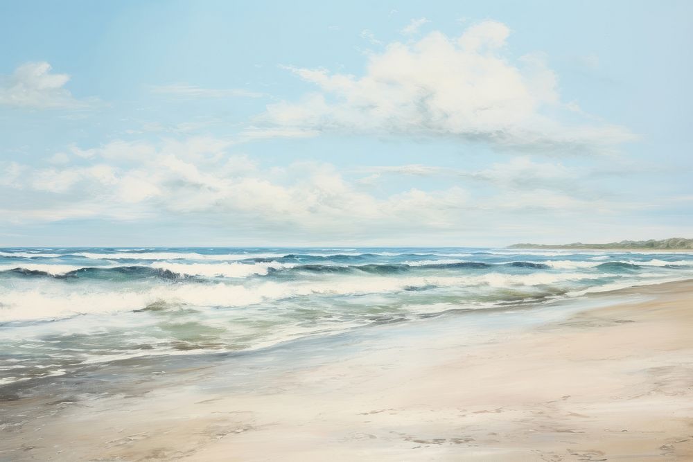 Beach outdoors painting horizon.
