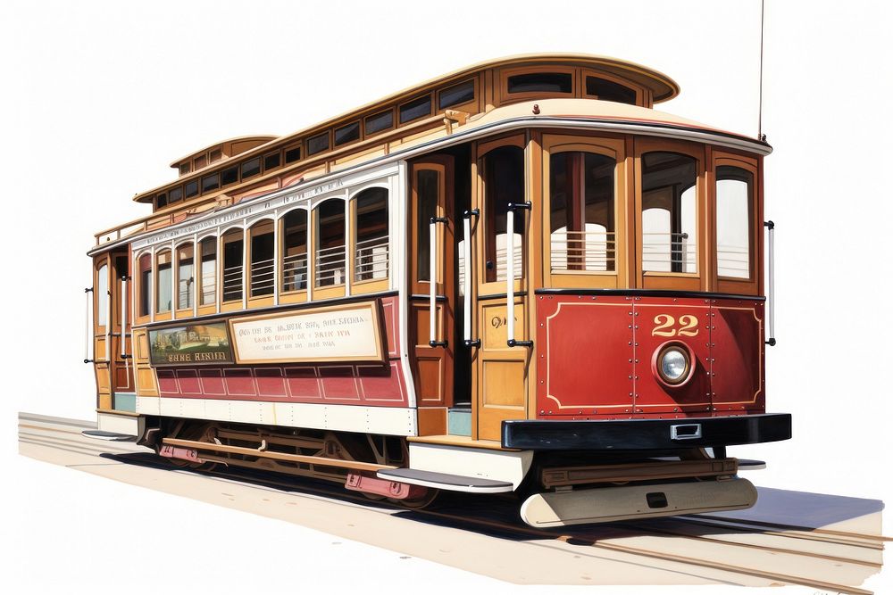San Francisco cable car vehicle tram bus.