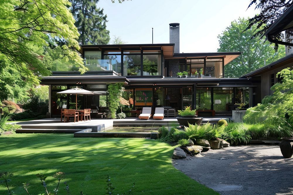 Beautiful home backyard architecture building.