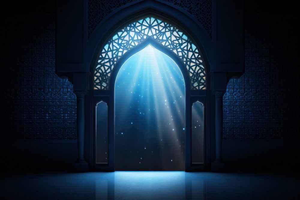 Islamic single window architecture lighting pattern.