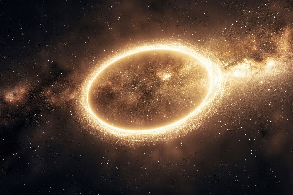 Celestial ring of light space astronomy universe.